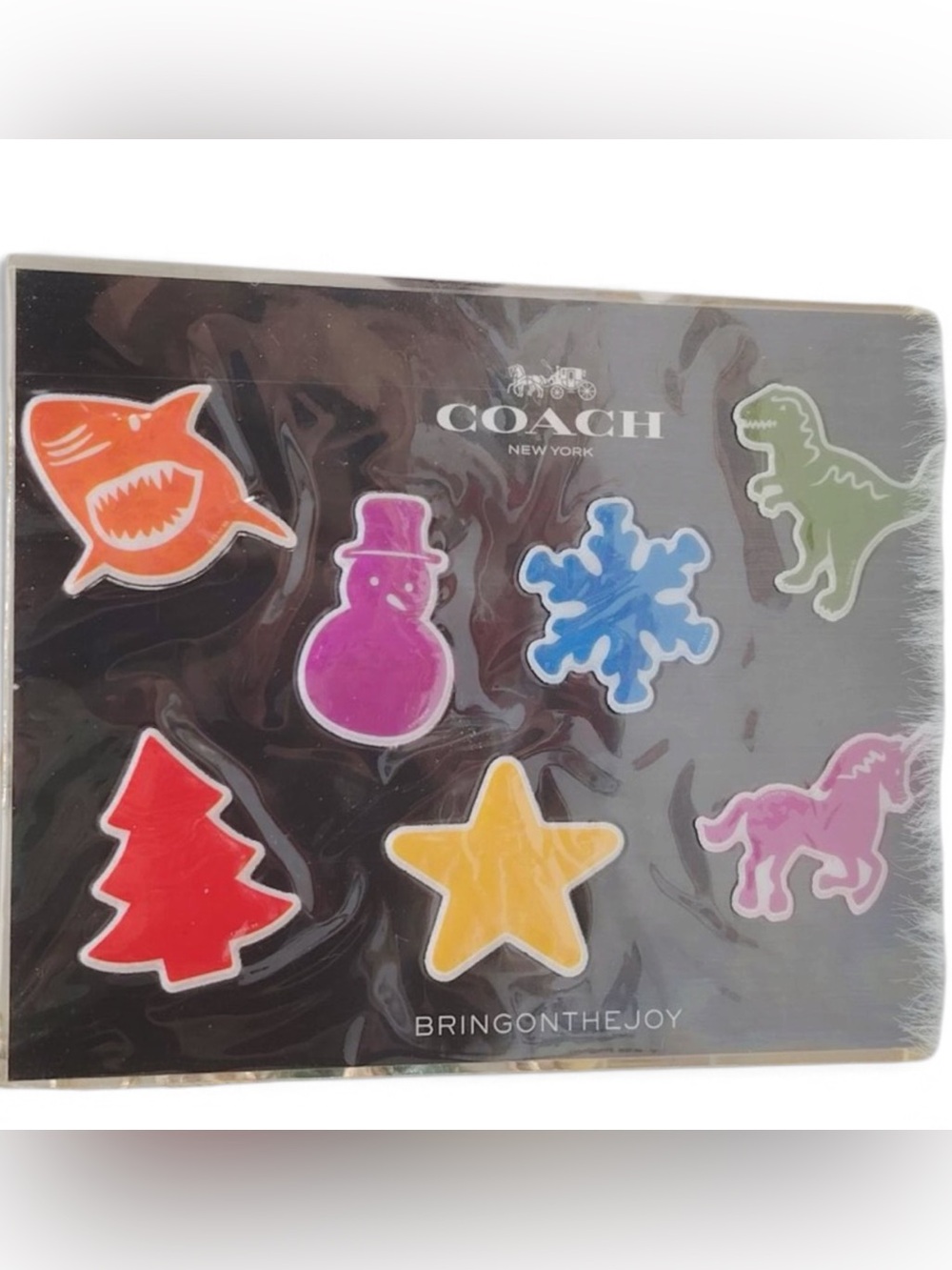 Coach bring on the Joy puffy Sticker set includes t-Rex Rexy